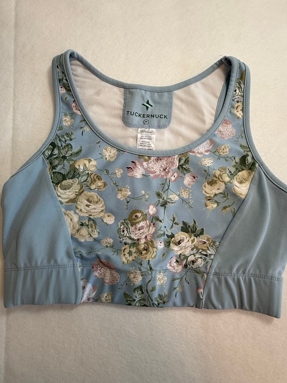 Tuckernuck Blue Floral Print Sports Bra